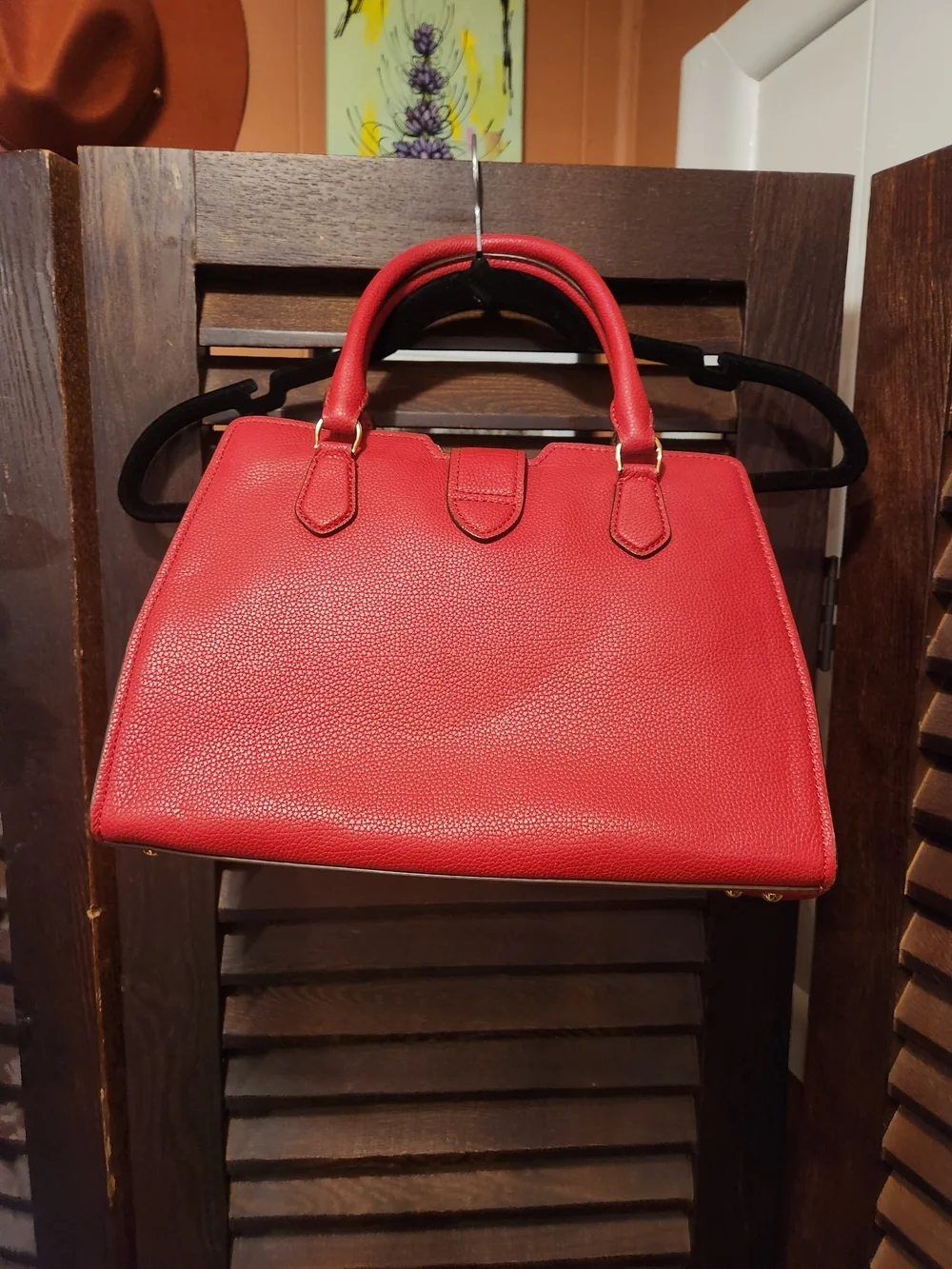 Ralph Lauren Red Leather Satchel - Structured Top-Handle Bag